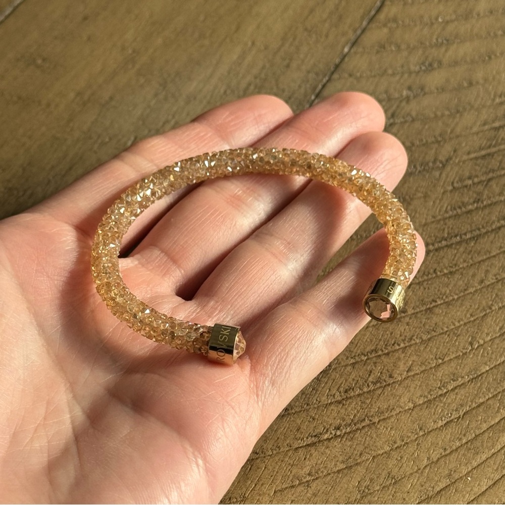 Swarovski Crystaldust Cuff Bracelet Gold Tone